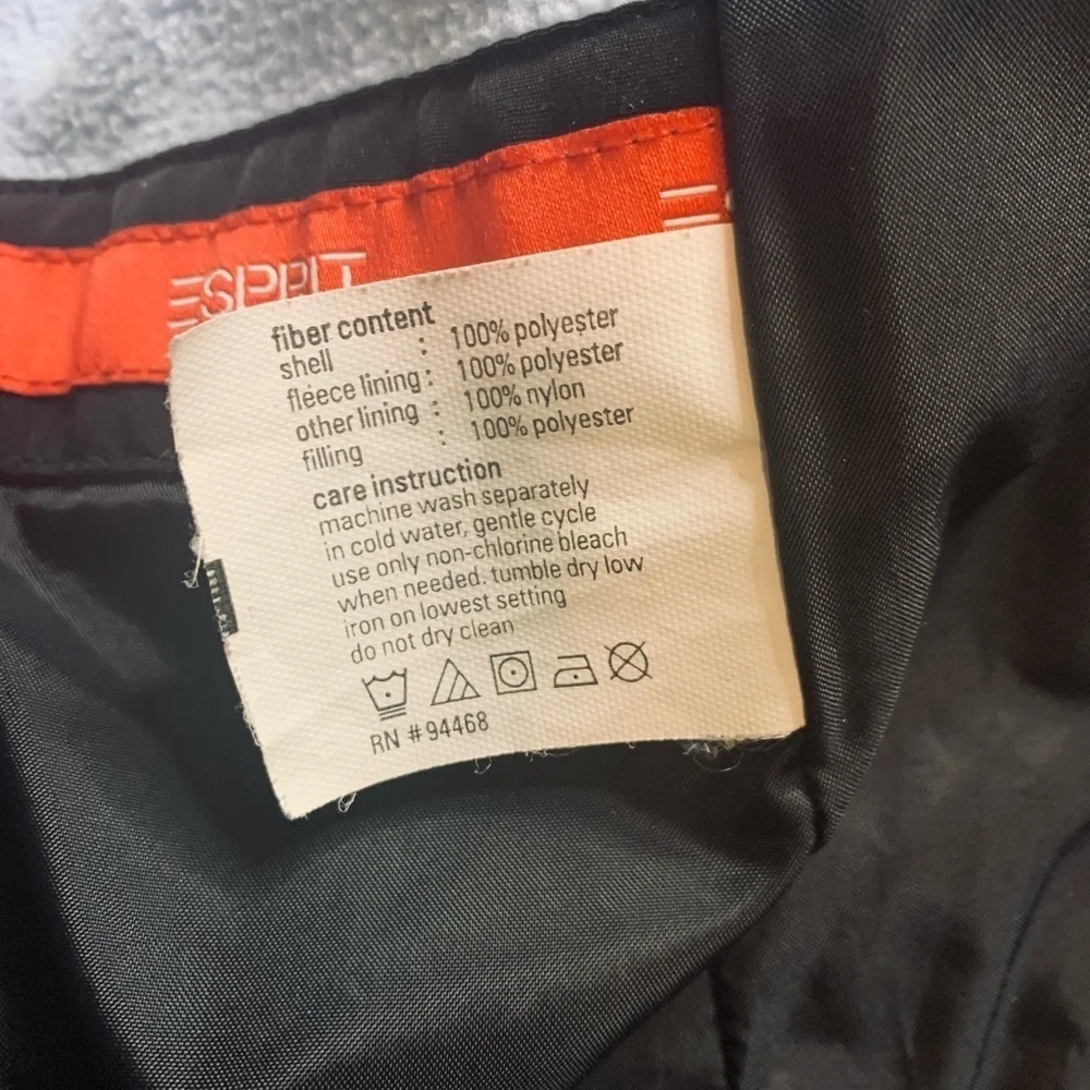 Vintage Esprit Quilted‎ Coat Jacket Women Small Black